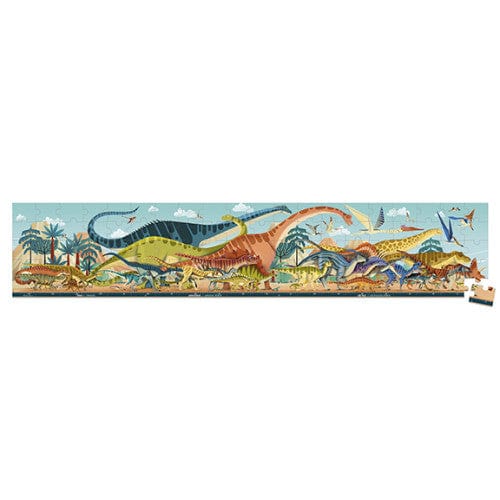 Dino Panoramic Puzzle - 100 Pieces Janod Baby Toys & Activity Equipment Lil Tulips