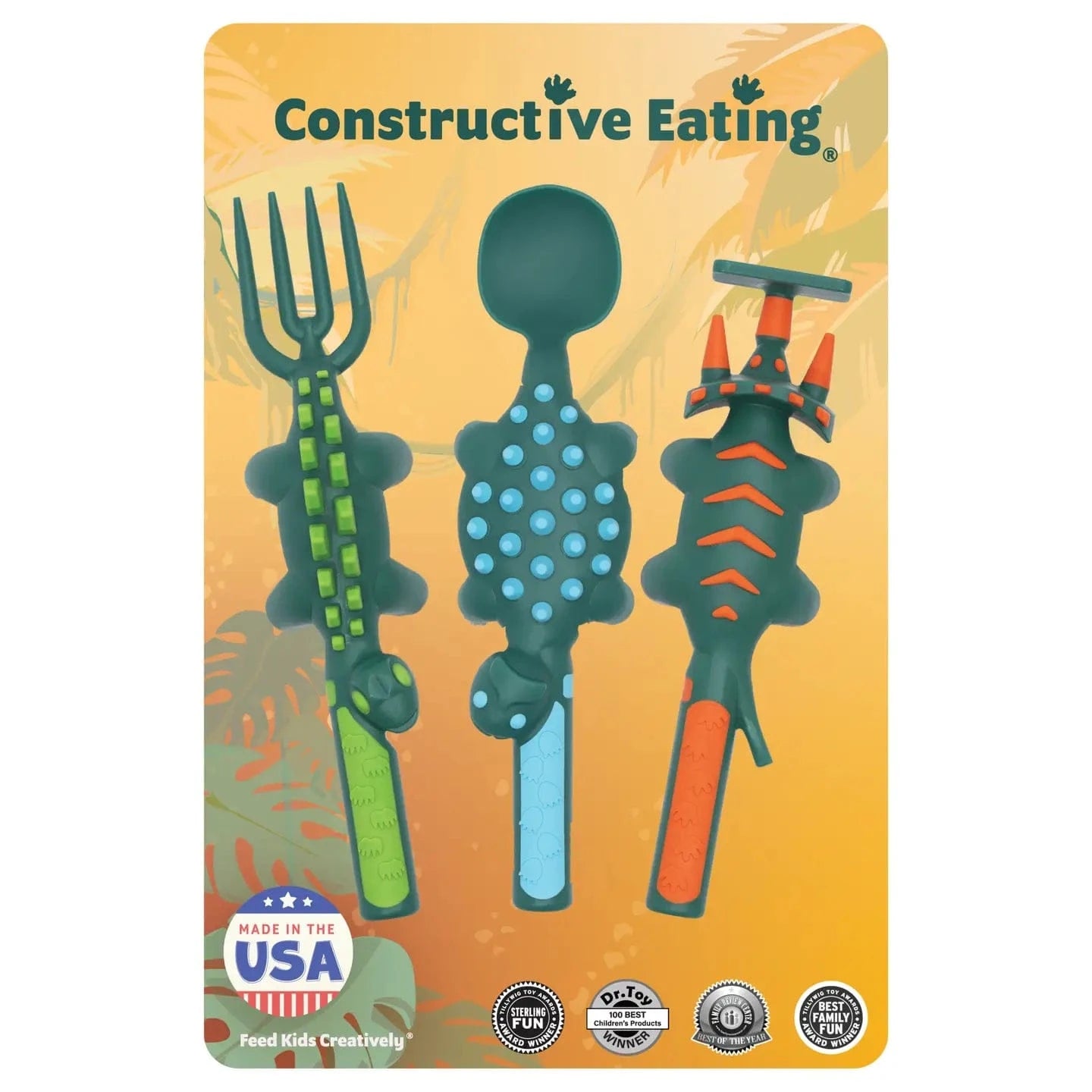 Dino Utensils SET Constructive Eating Lil Tulips