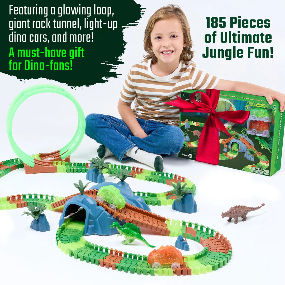 Dinosaur Forest Race Car Track JitteryGit Lil Tulips