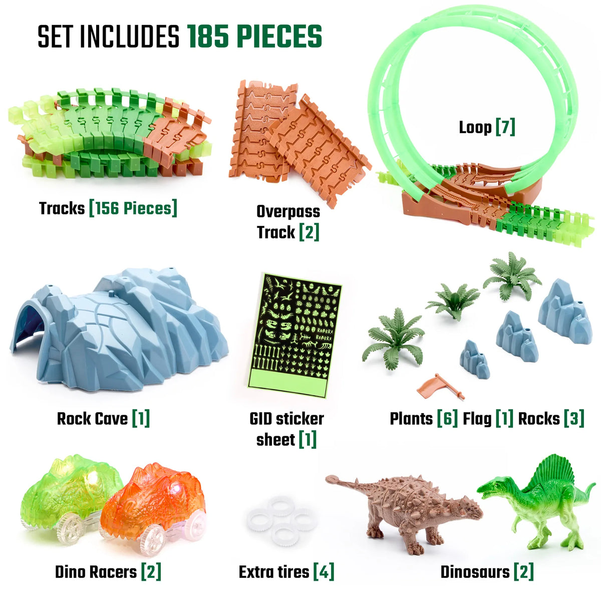 Dinosaur Forest Race Car Track JitteryGit Lil Tulips
