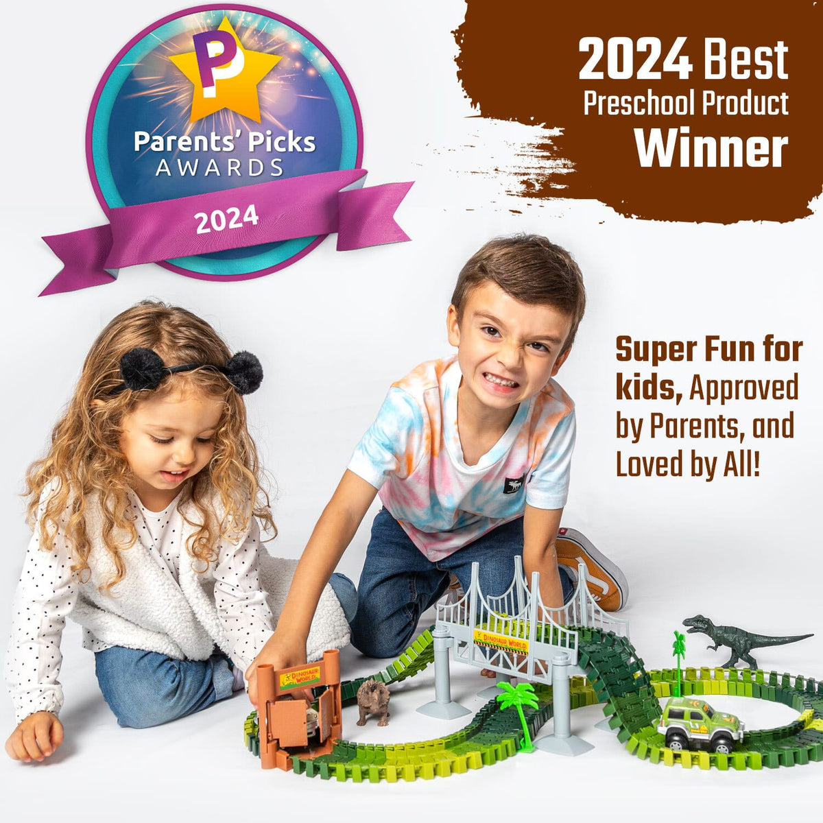 Dinosaur Race Car Track Set JitteryGit Lil Tulips