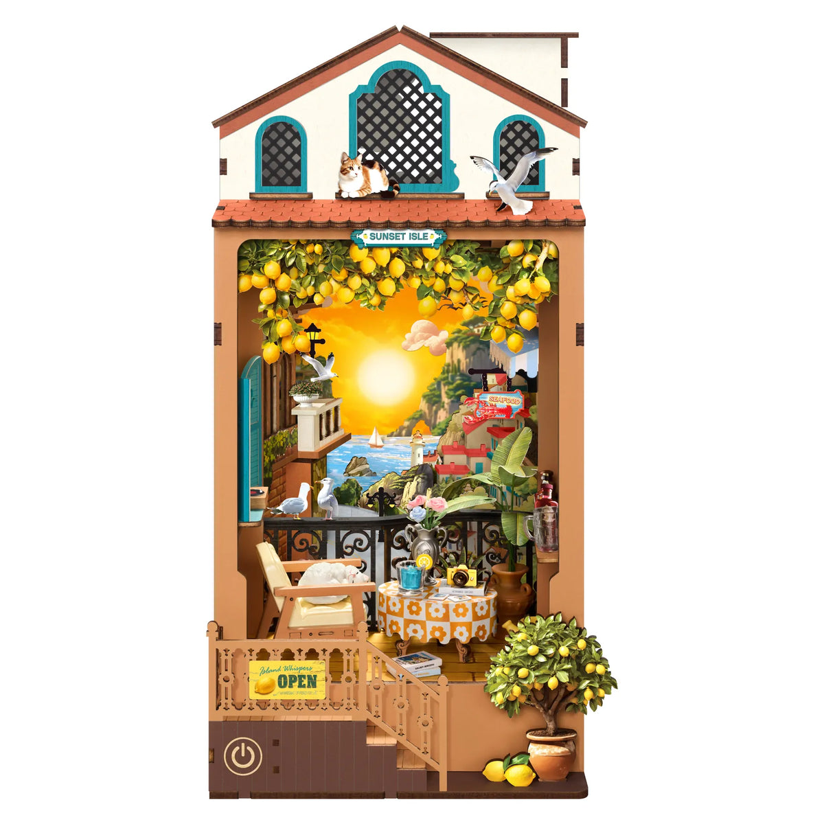 Diy Book Nook Kit: Sunset Isle Hands Craft Lil Tulips
