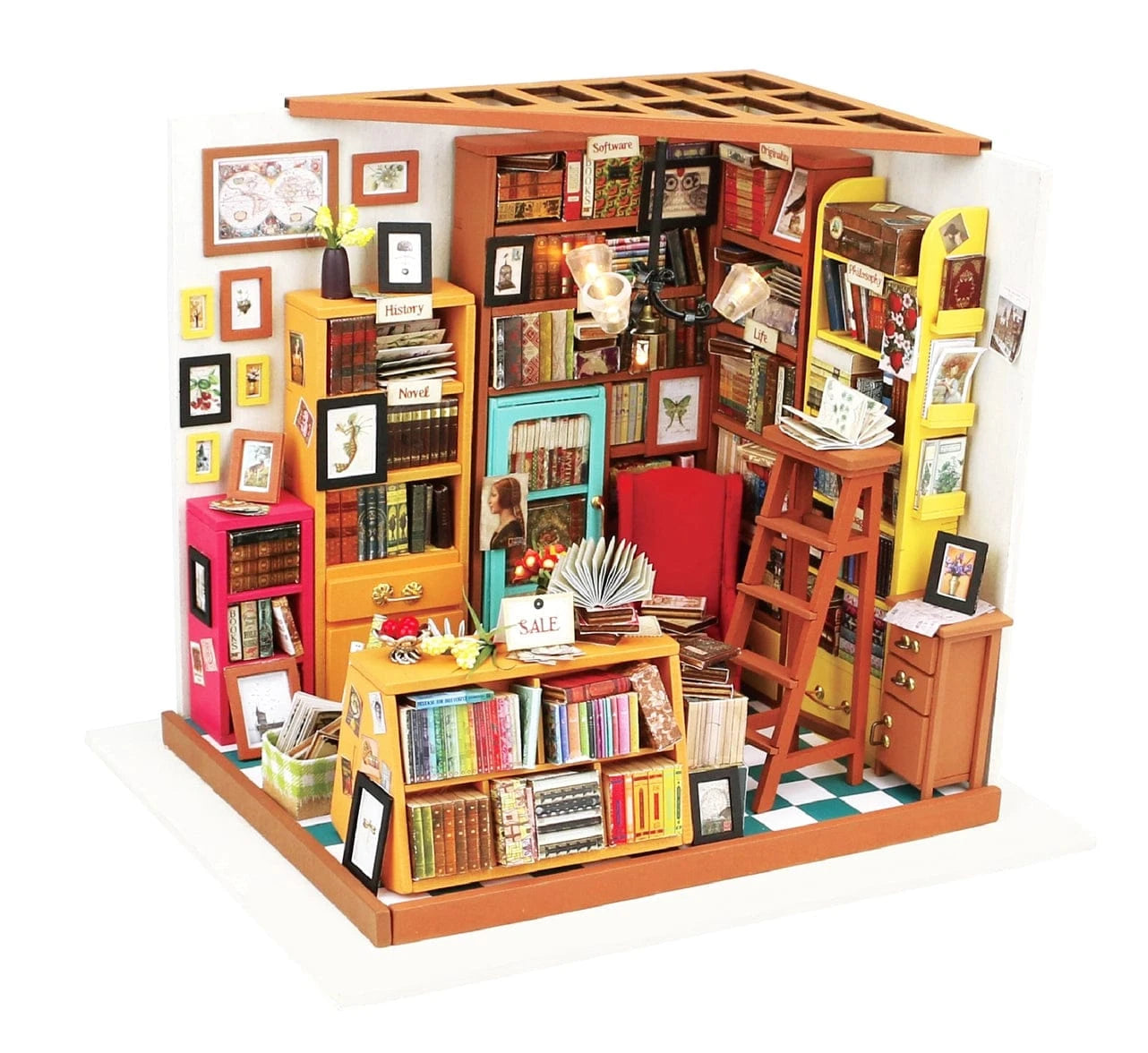Diy Miniature House DG102 Kit: Sam's Study Hands Craft Lil Tulips