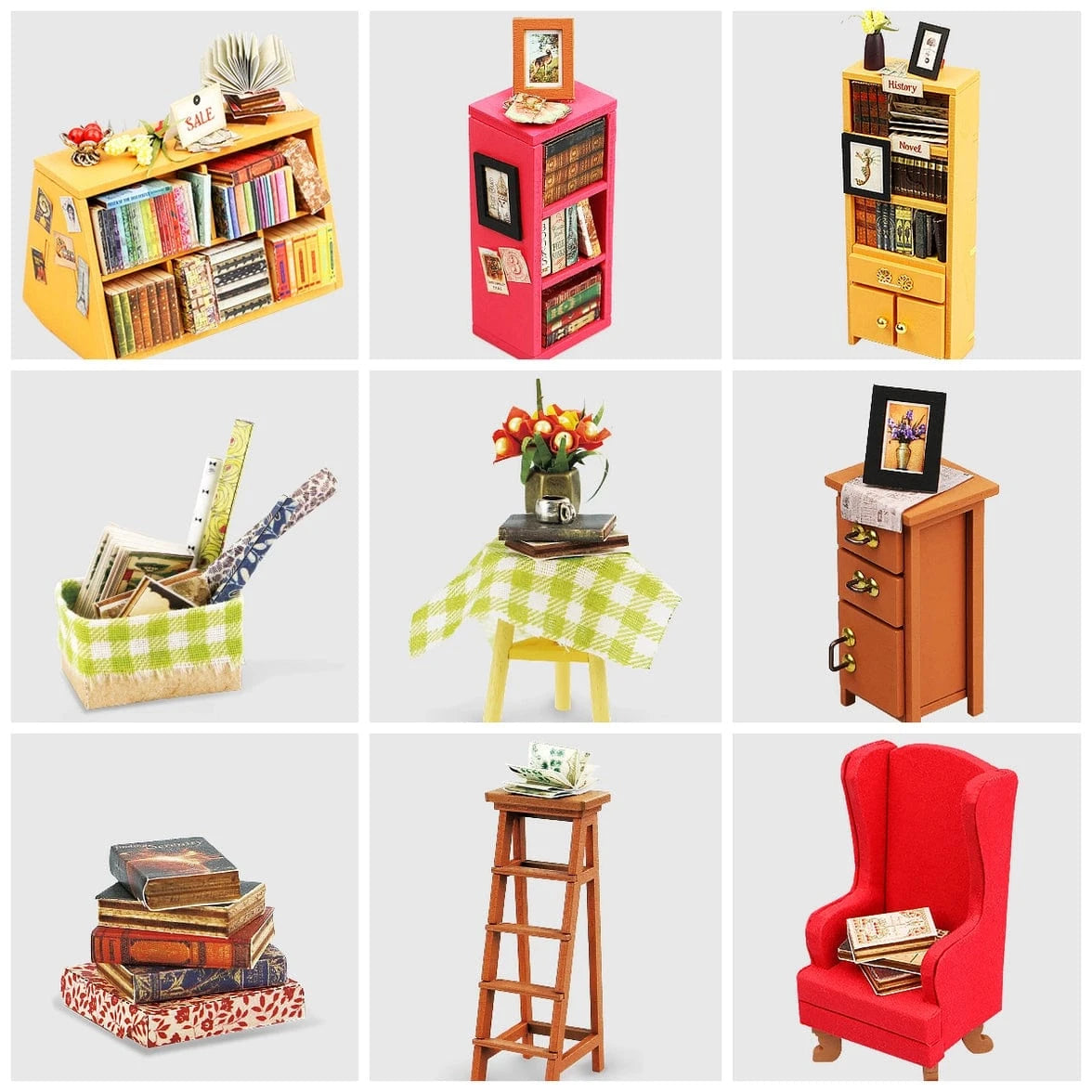 Diy Miniature House DG102 Kit: Sam's Study Hands Craft Lil Tulips
