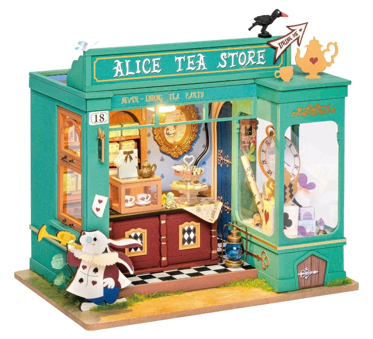Diy Miniature House DG156 Kit: Alice's Tea Store Hands Craft Lil Tulips
