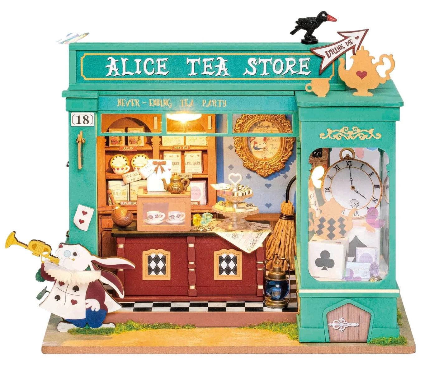 Diy Miniature House DG156 Kit: Alice's Tea Store Hands Craft Lil Tulips