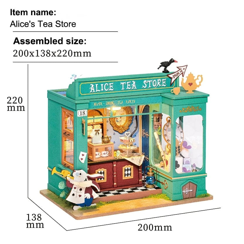Diy Miniature House DG156 Kit: Alice's Tea Store Hands Craft Lil Tulips