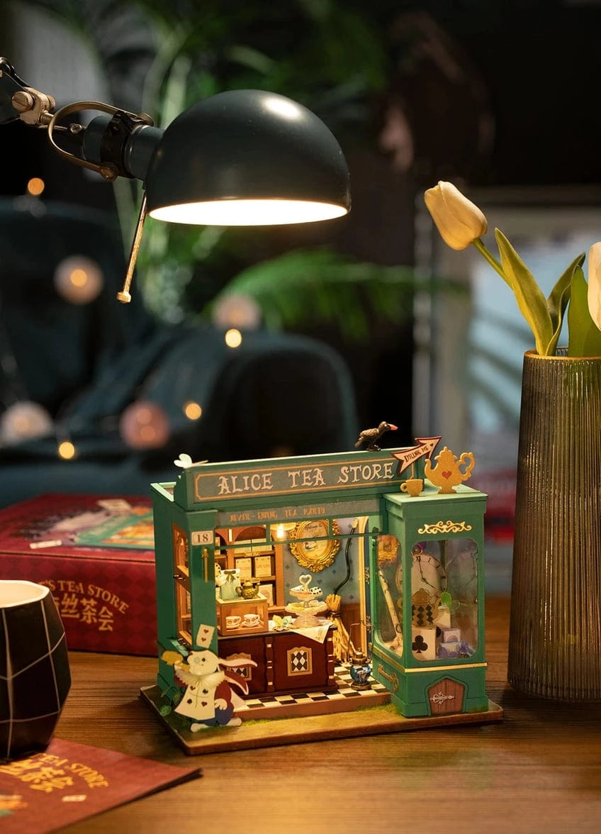 Diy Miniature House DG156 Kit: Alice's Tea Store Hands Craft Lil Tulips