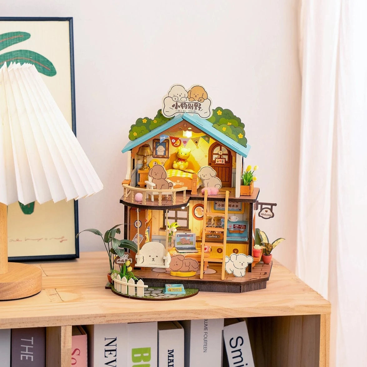Diy Miniature House DG169 Kit: Puppy's Cozy Villa Hands Craft Lil Tulips