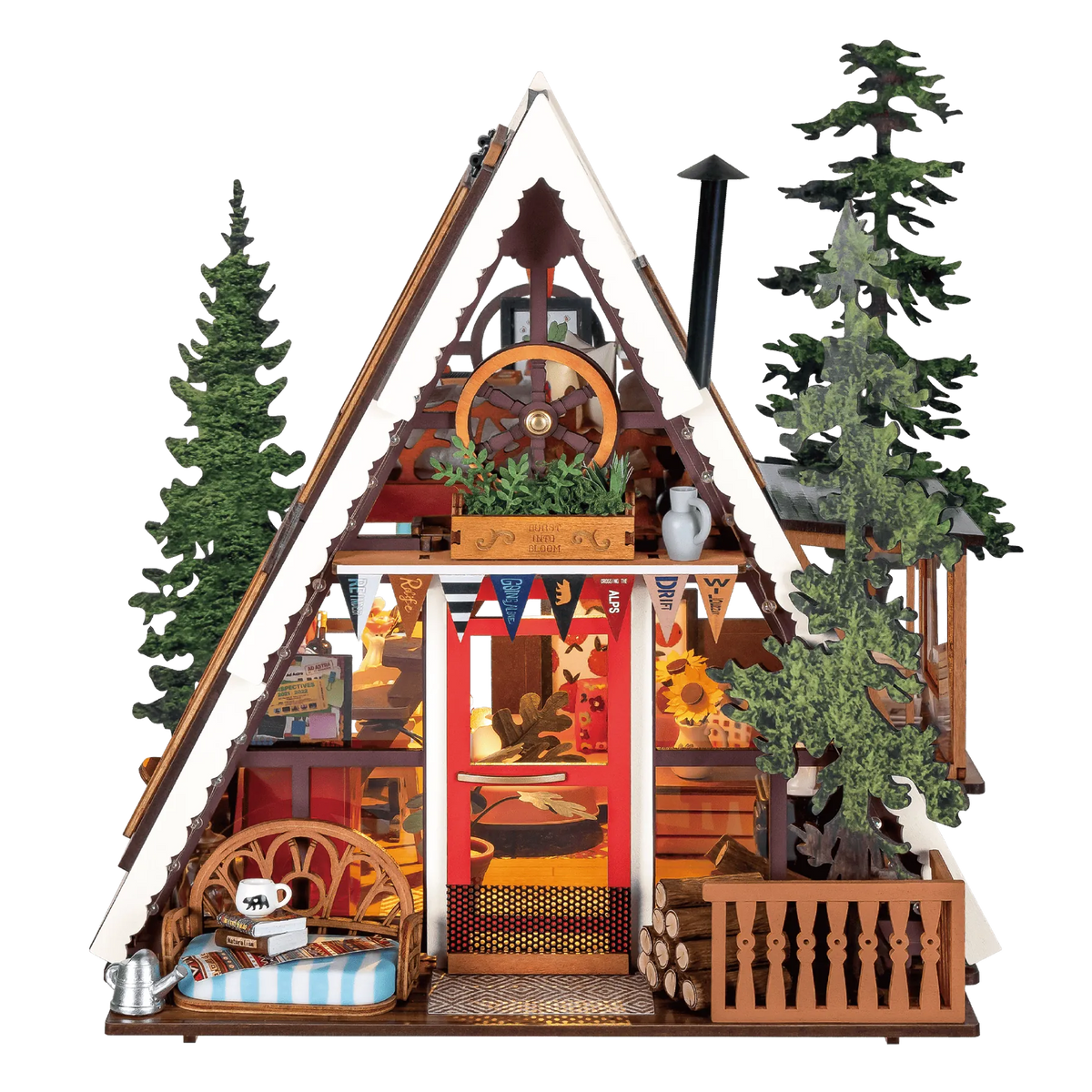Diy Miniature House Kit: A-Frame Cabin Hands Craft Lil Tulips