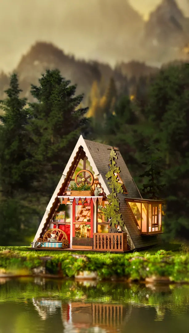Diy Miniature House Kit: A-Frame Cabin Hands Craft Lil Tulips