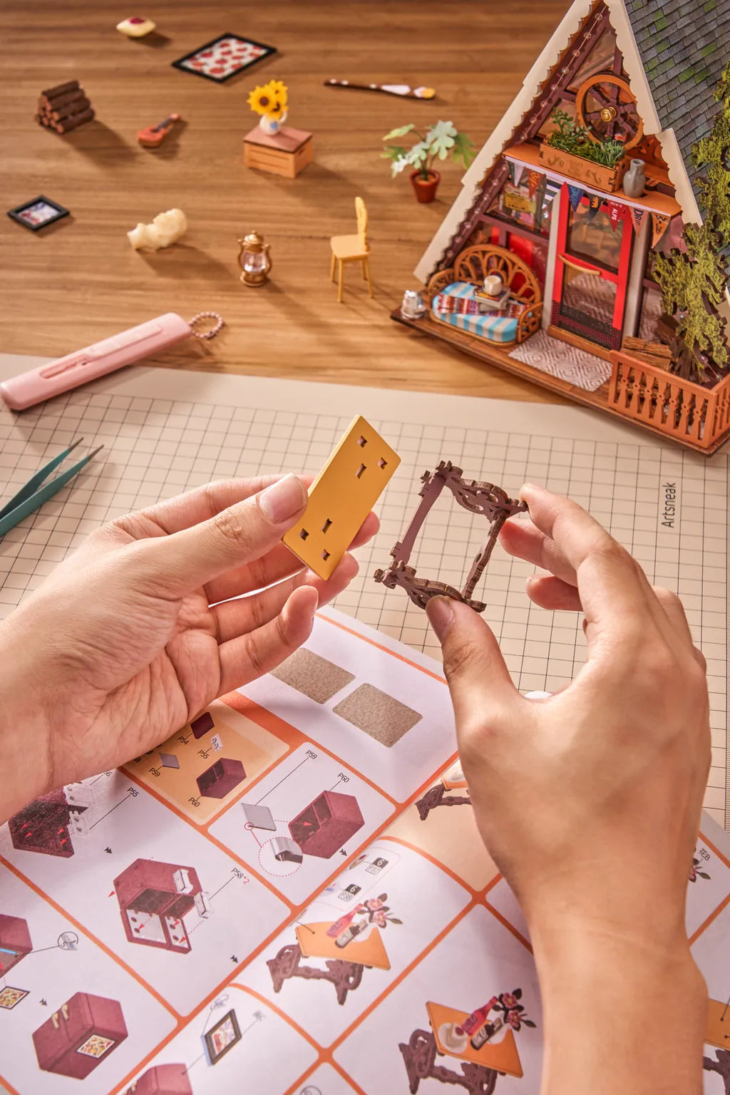 Diy Miniature House Kit: A-Frame Cabin Hands Craft Lil Tulips