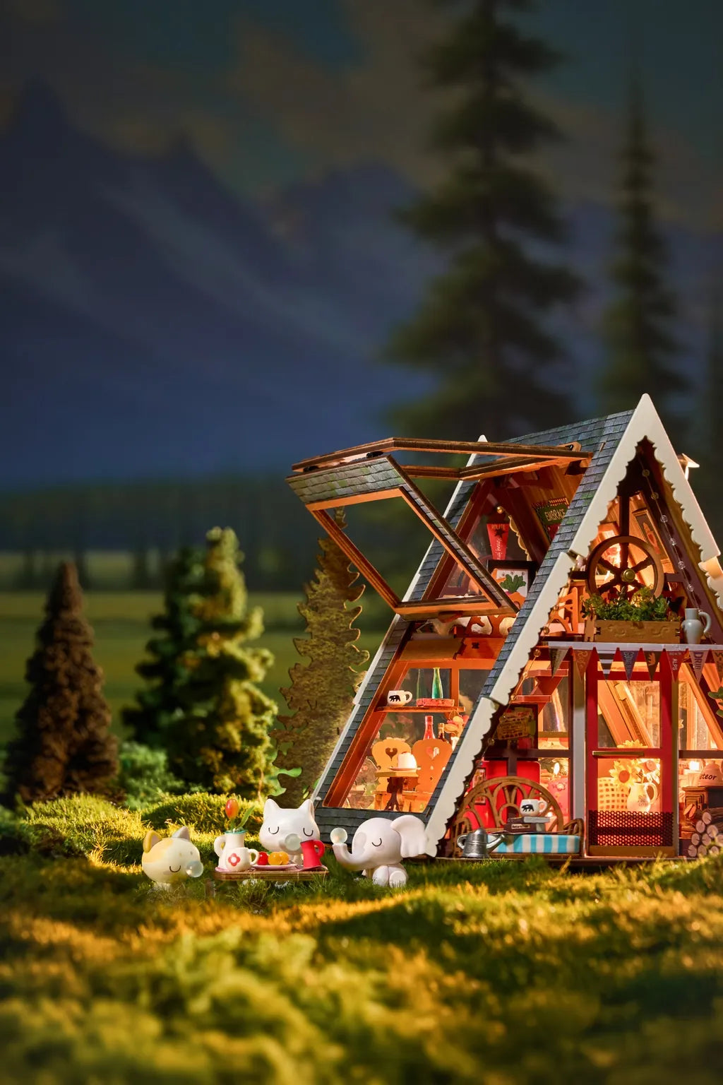 Diy Miniature House Kit: A-Frame Cabin Hands Craft Lil Tulips