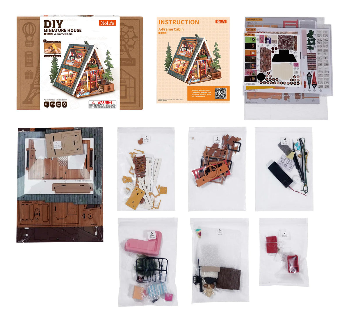Diy Miniature House Kit: A-Frame Cabin Hands Craft Lil Tulips