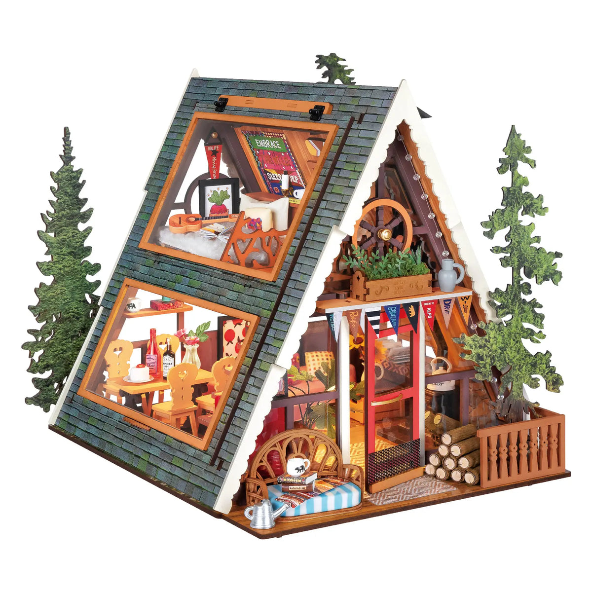 Diy Miniature House Kit: A-Frame Cabin Hands Craft Lil Tulips