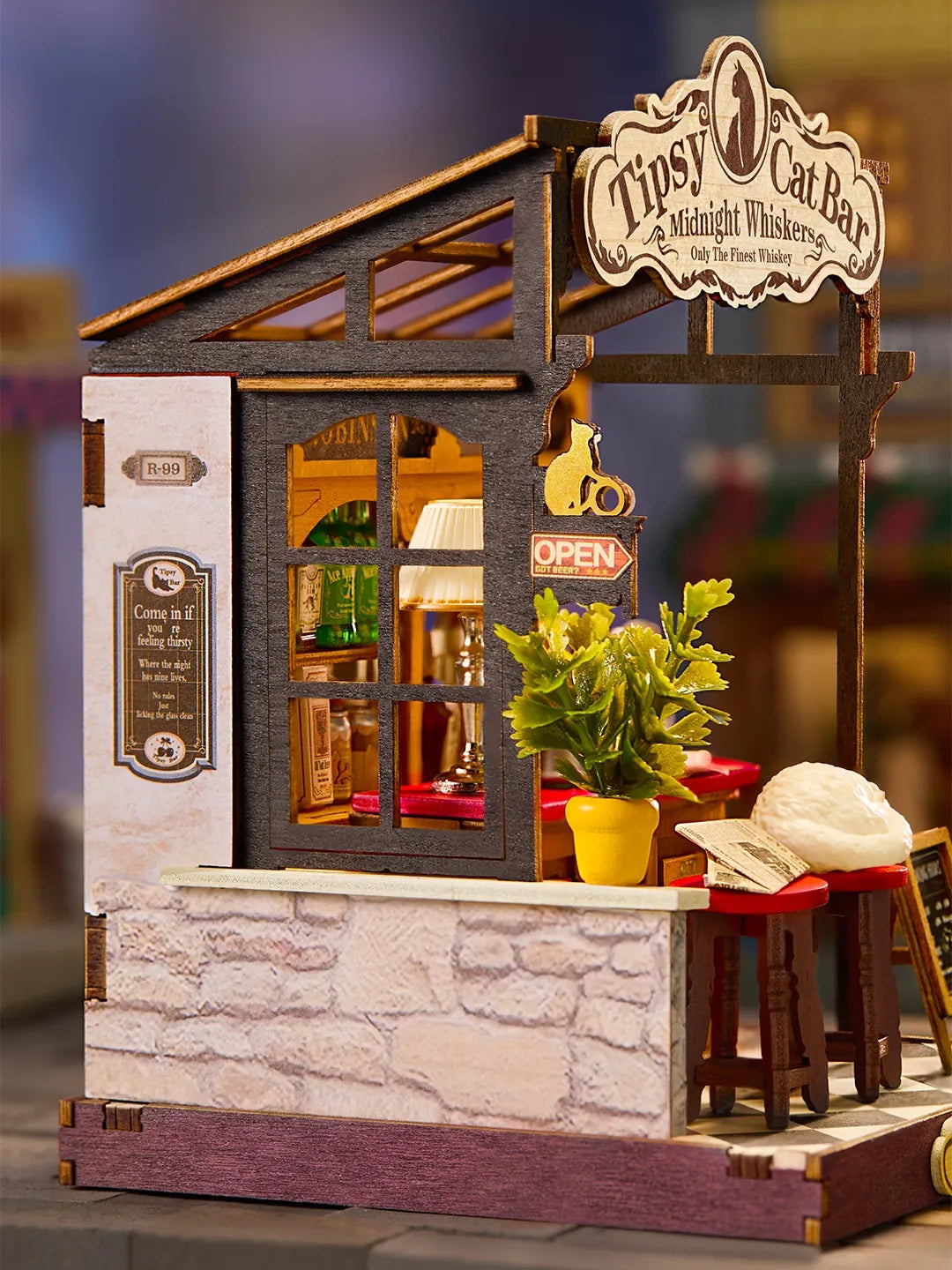 Diy Miniature House Kit: Champs-Élysées Bistro Hands Craft Lil Tulips