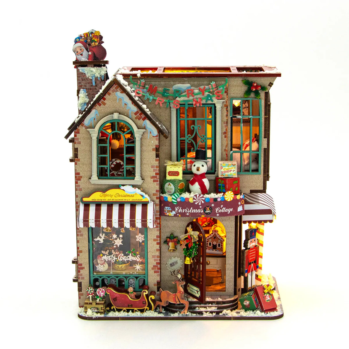 Diy Miniature House Kit: Christmas Cottage Hands Craft Lil Tulips