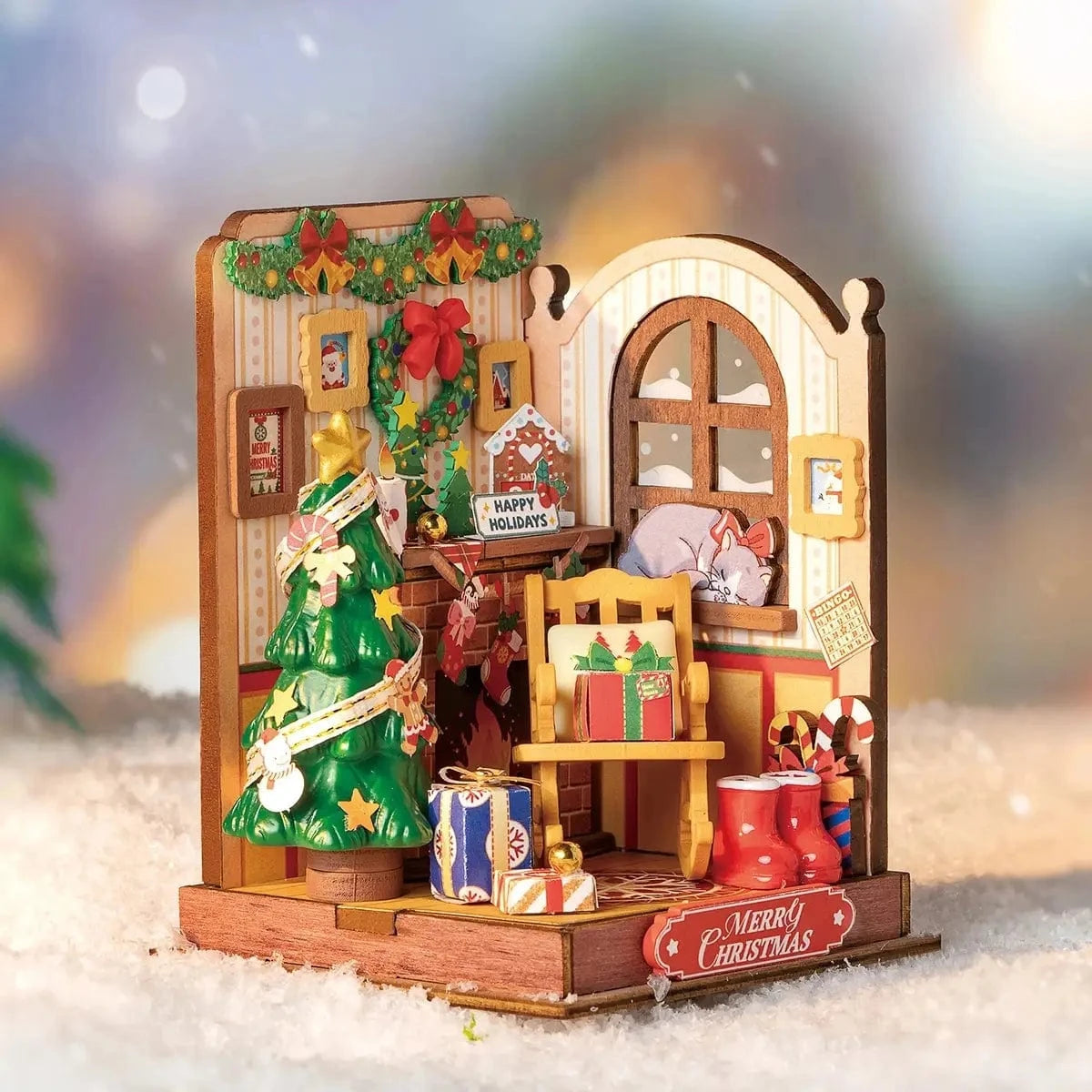 Diy Miniature House Kit: Christmas Fireplace Hands Craft Lil Tulips