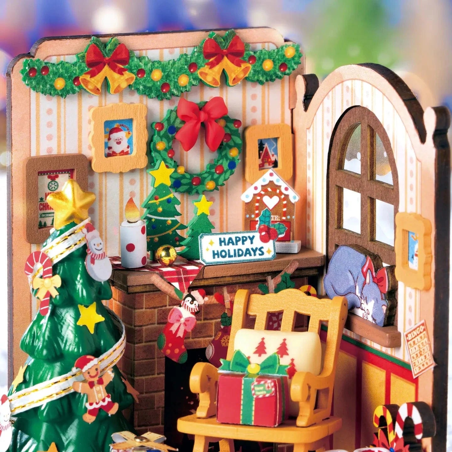 Diy Miniature House Kit: Christmas Fireplace Hands Craft Lil Tulips
