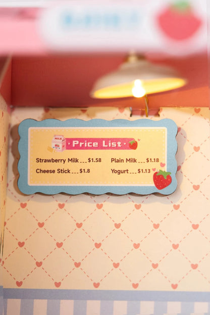 Diy Miniature House Kit: Strawberry Milk Box Rolife Lil Tulips