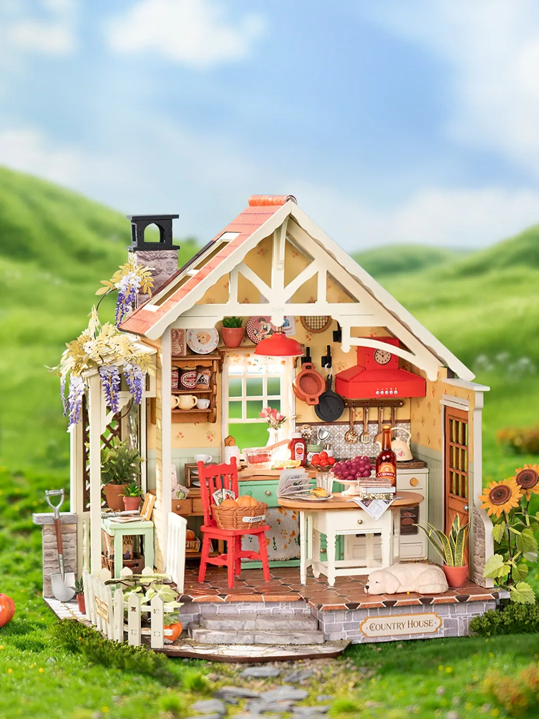 Diy Miniature House Kit: Sunlit Farmhouse Kitchen Hands Craft Lil Tulips