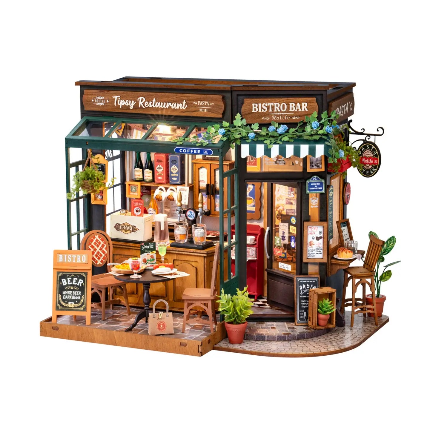 Diy Miniature House Kit: Tipsy Restaurant Hands Craft Lil Tulips