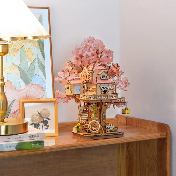 Diy Wooden Puzzle: Sakura Tree House Hands Craft Lil Tulips