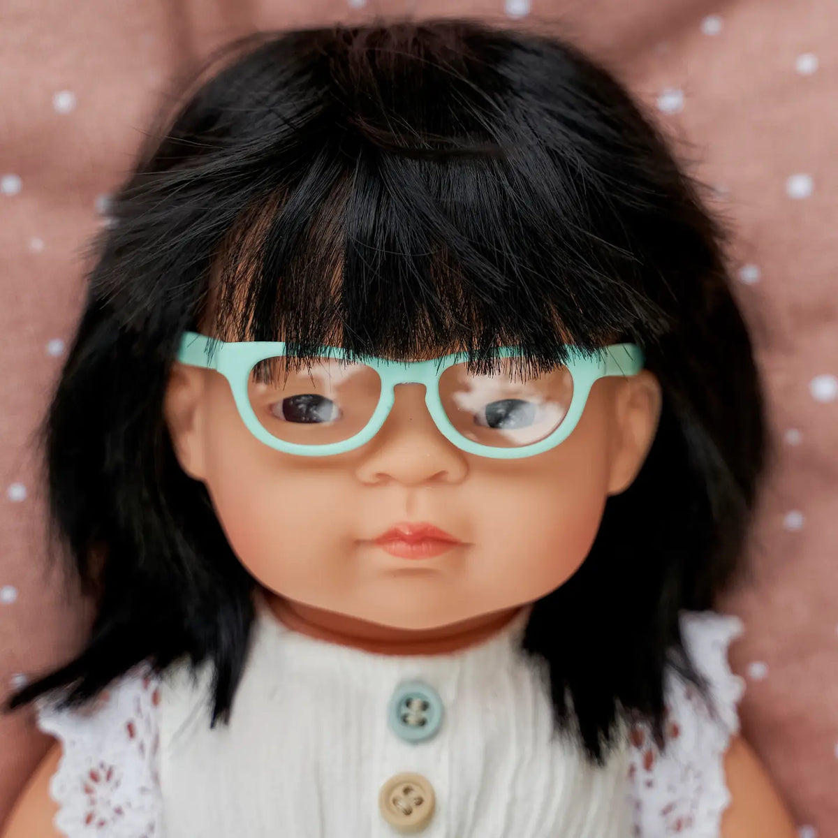 Doll 15" Turquoise Glasses Miniland Lil Tulips