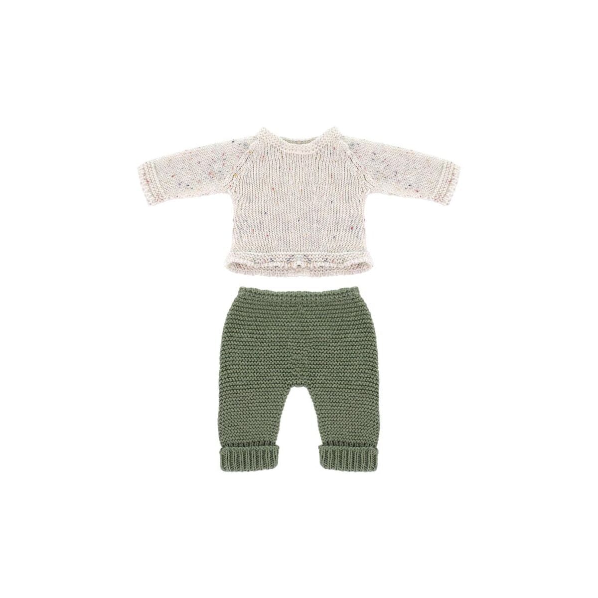 Doll Clothing 12 5/8" - Knitted Sweater & Trousers Miniland Lil Tulips