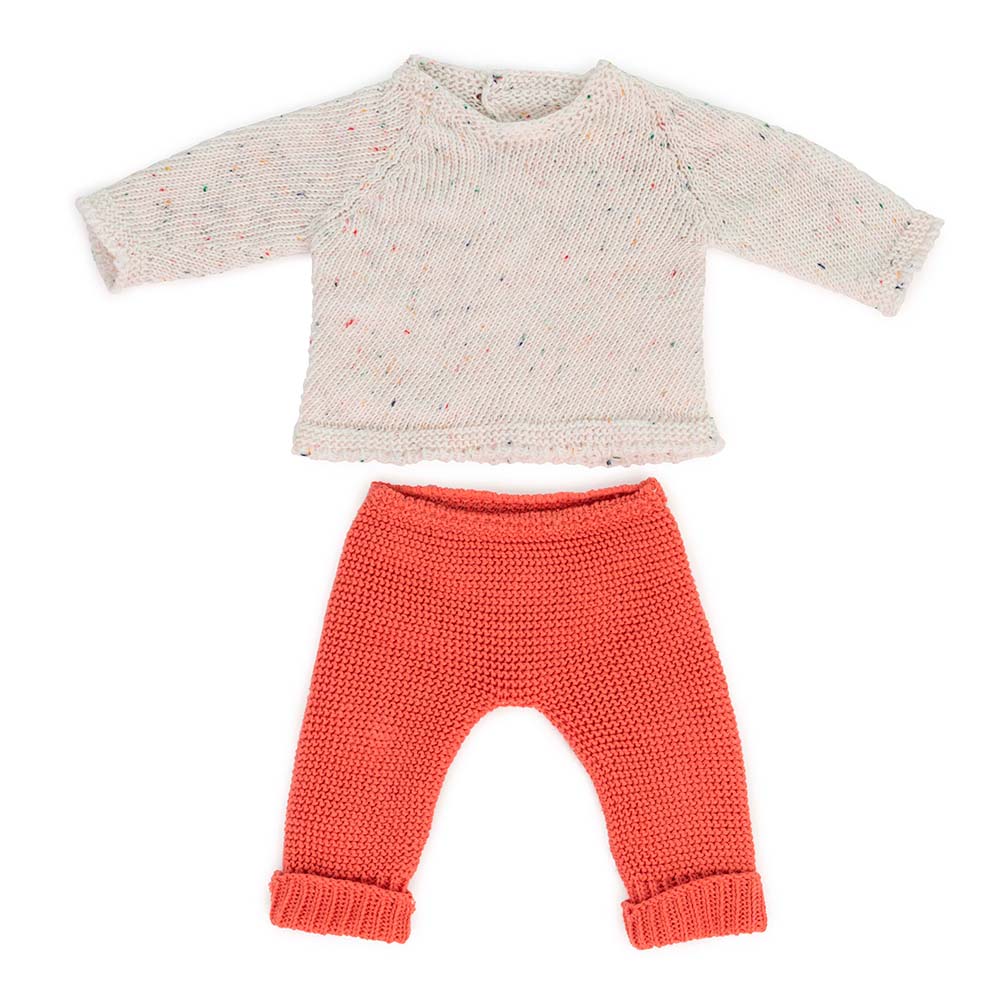 Doll Clothing 15" - Knitted Sweater & Trousers Miniland Lil Tulips