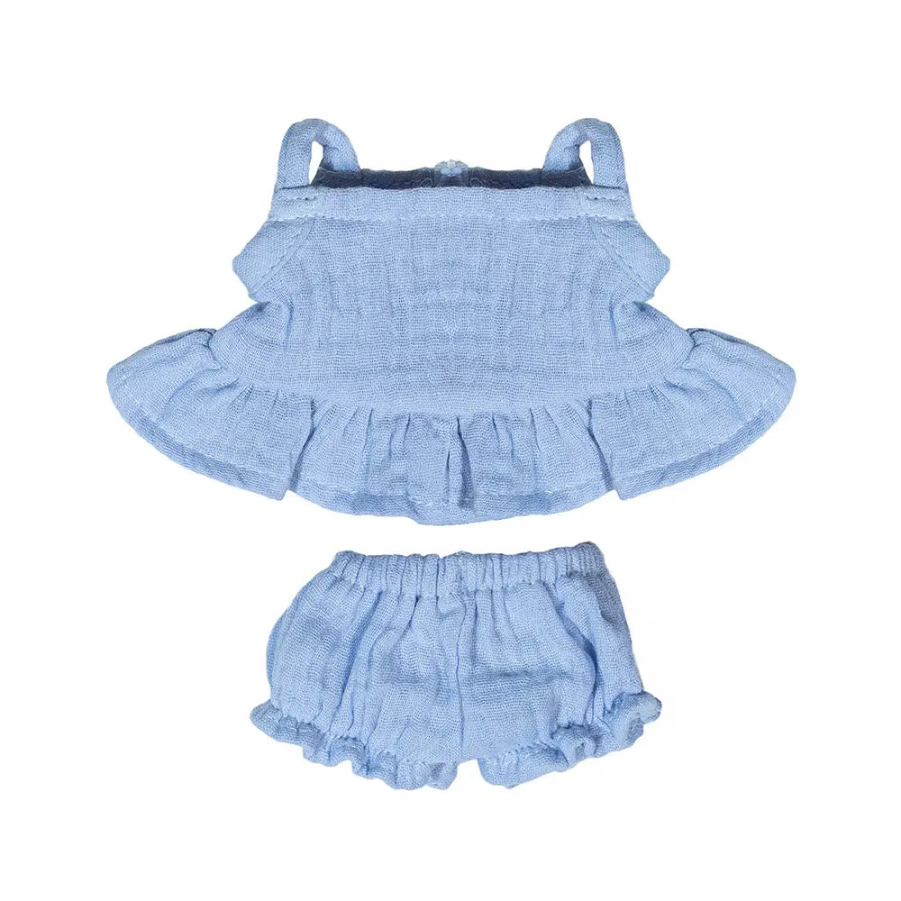 Doll Clothing 8 1/4" - Blue Dress Miniland Lil Tulips