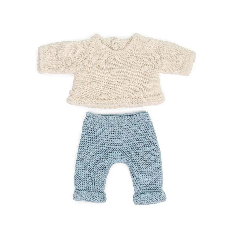 Doll Clothing 8 1/4" - Knitted Sweater & Trousers Miniland Lil Tulips