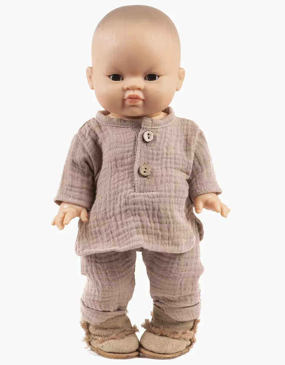 Doll Clothing Andrea long-sleeved set in mocha Minikane Lil Tulips