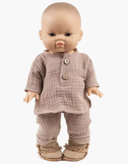 Doll Clothing Andrea long-sleeved set in mocha Minikane Lil Tulips