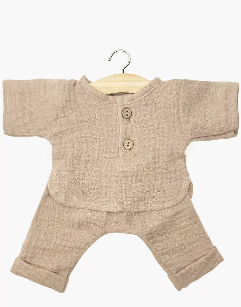 Doll Clothing Andrea long-sleeved set in mocha Minikane Lil Tulips