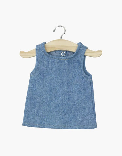 Doll Clothing –    Andrée sleeveless dress in light blue denim Minikane Dolls Lil Tulips