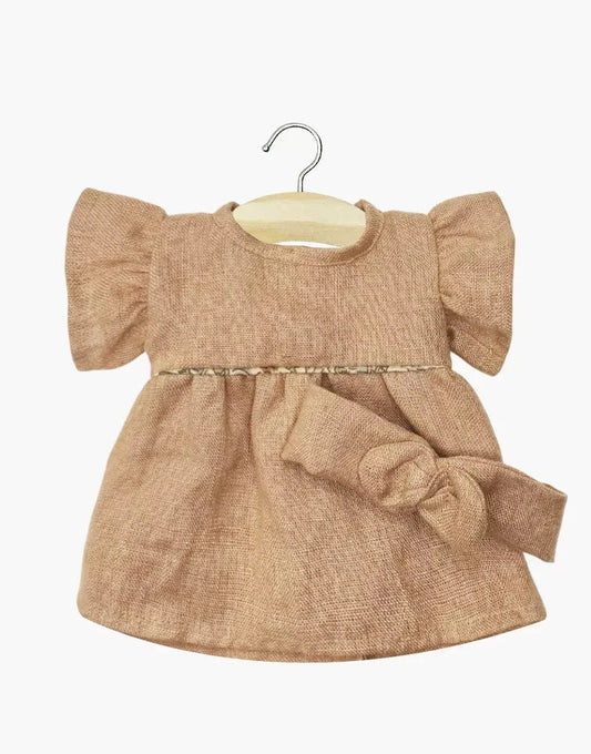 Doll Clothing Daisy Dress Hazelnut Washed Linen Minikane Dolls Lil Tulips