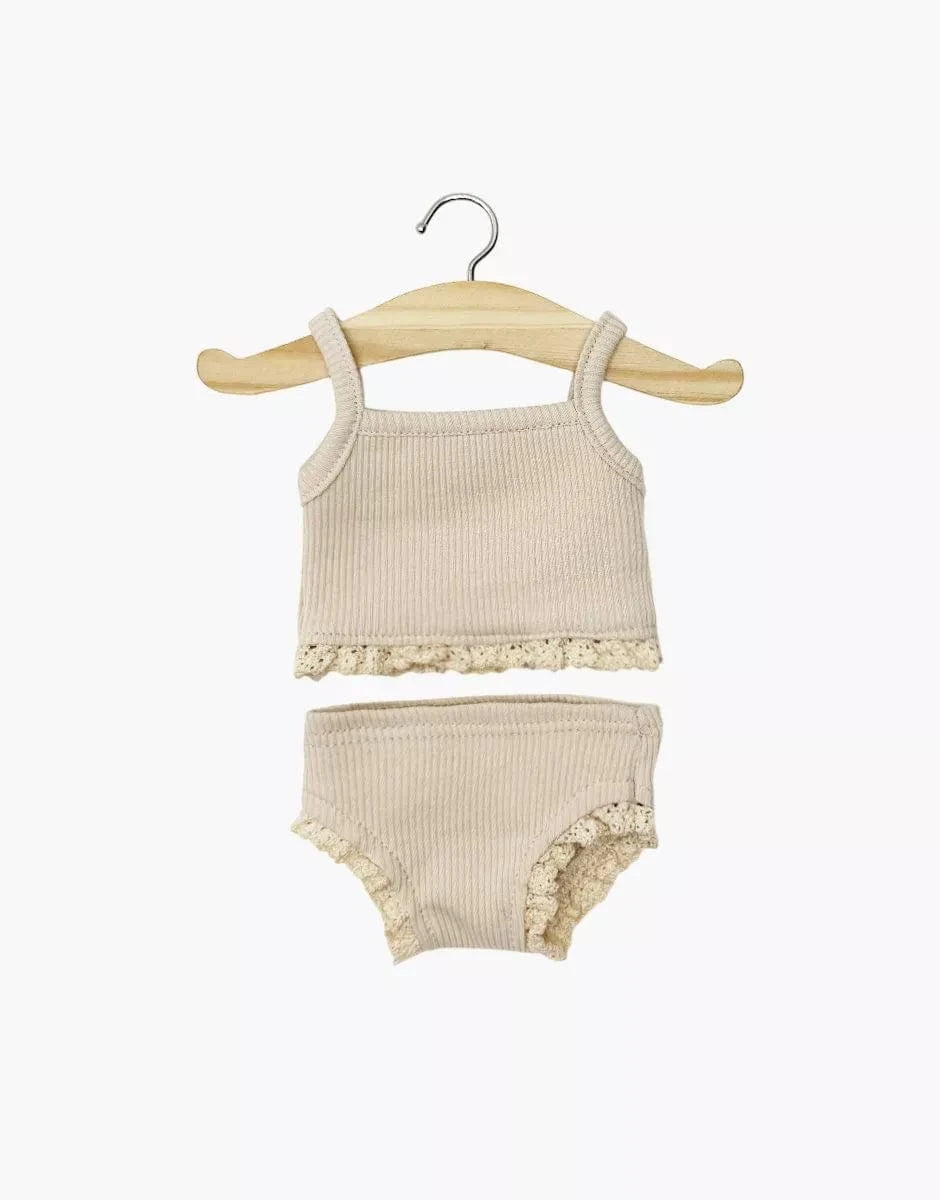 Doll Clothing – Girls' underwear in latte Minikane Lil Tulips