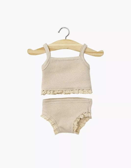 Doll Clothing – Girls' underwear in latte Minikane Lil Tulips