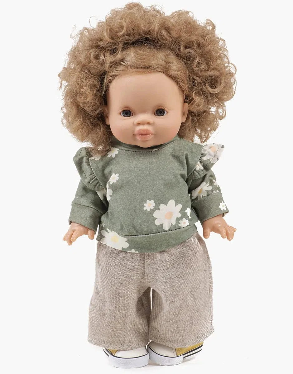 Doll Clothing Liliane Set with Top and linen denim pants Minikane Dolls Lil Tulips
