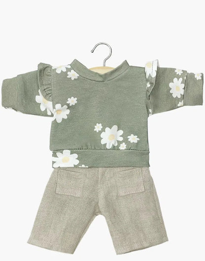 Doll Clothing Liliane Set with Top and linen denim pants Minikane Dolls Lil Tulips