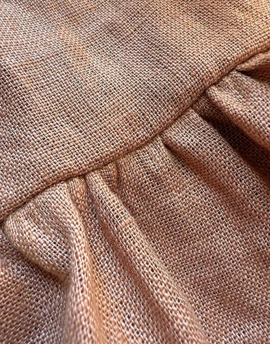 Doll Clothing: Noa romper in hazelnut washed linen Minikane Dolls Lil Tulips