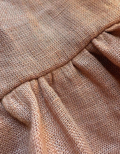 Doll Clothing: Noa romper in hazelnut washed linen Minikane Dolls Lil Tulips