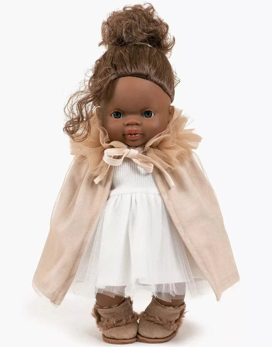 Doll Clothing Oxana dancer's cape in linen jersey and honey tulle Minikane Lil Tulips