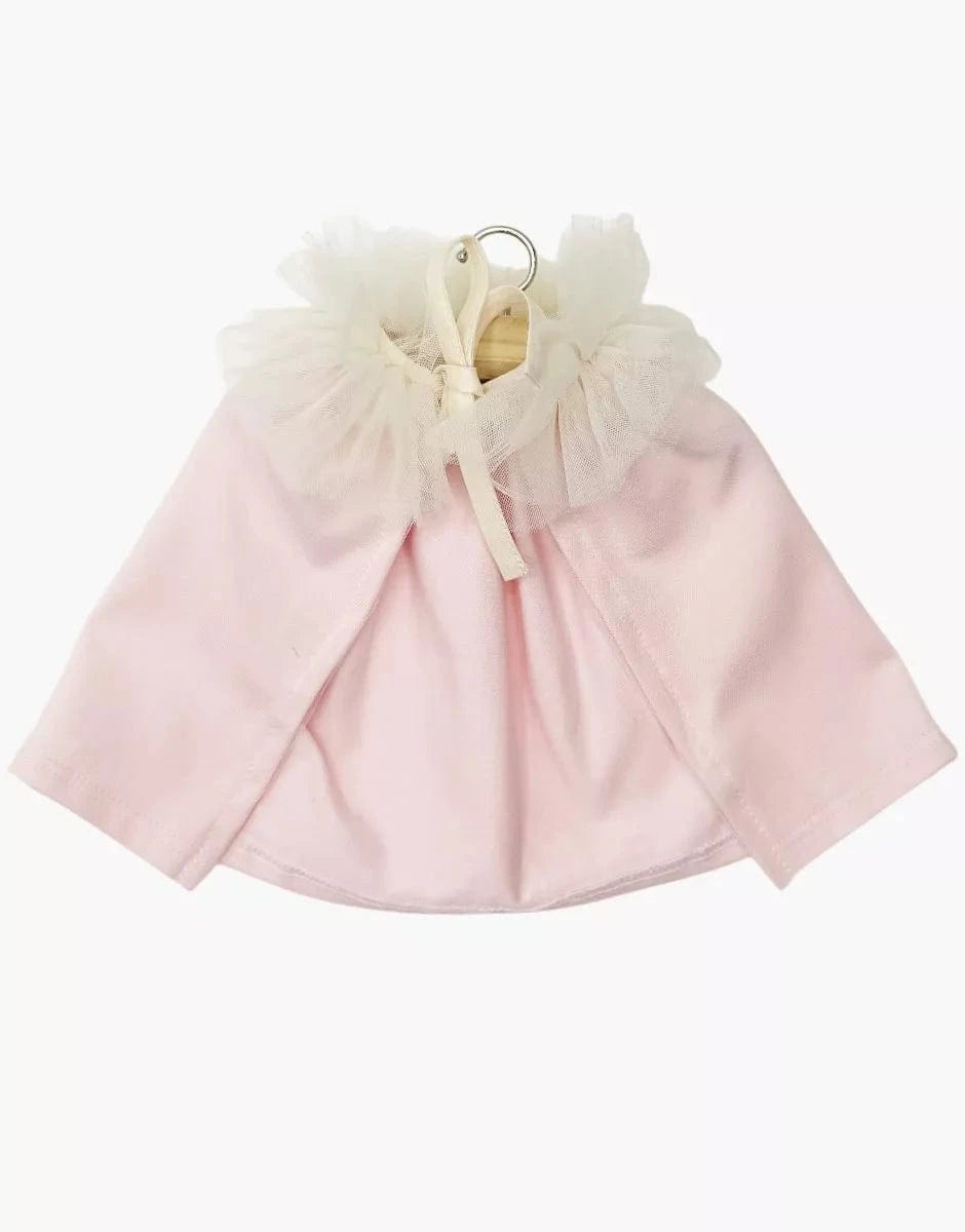 Doll Clothing Oxana dancer's cape in pale pink jersey and ecru tulle Minikane Lil Tulips