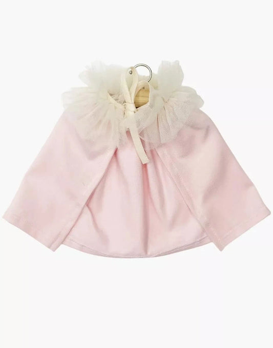 Doll Clothing Oxana dancer's cape in pale pink jersey and ecru tulle Minikane Lil Tulips