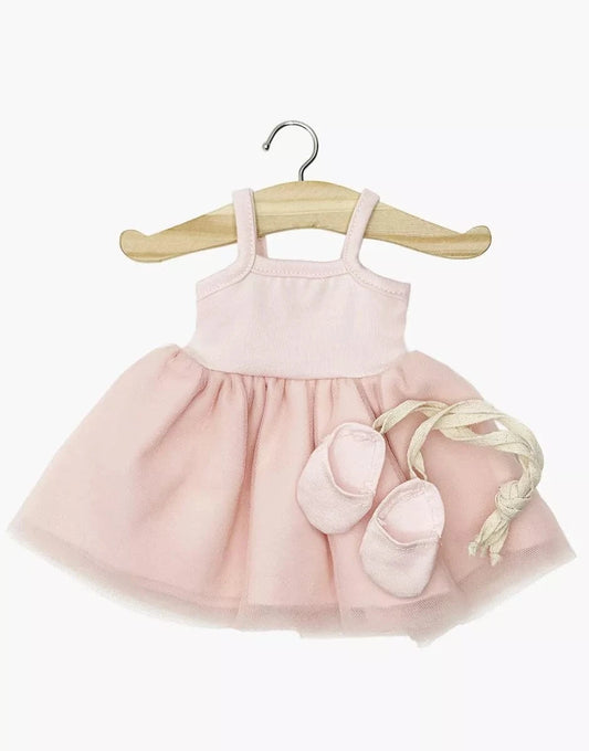 Doll Clothing Pale pink Rosella tutu and lace-up ballet shoes Minikane Lil Tulips