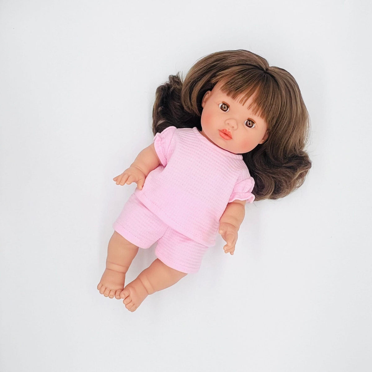 Doll Clothing - Pink Waffle Knit Doll Outfit Mini Colettos Lil Tulips