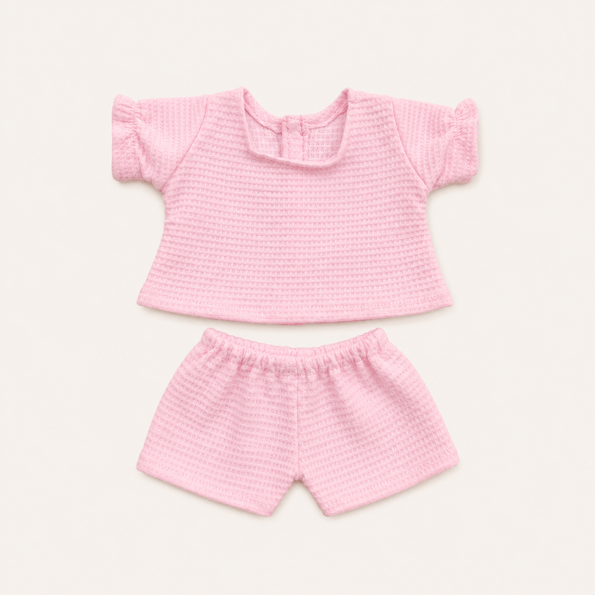 Doll Clothing - Pink Waffle Knit Doll Outfit Mini Colettos Lil Tulips