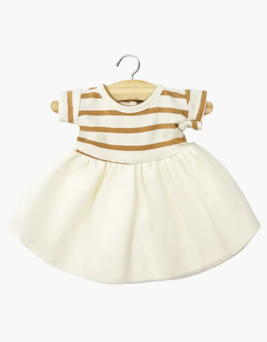 Doll Clothing Rosana Short Sleeve Tutu - Beige Stripes Minikane Lil Tulips